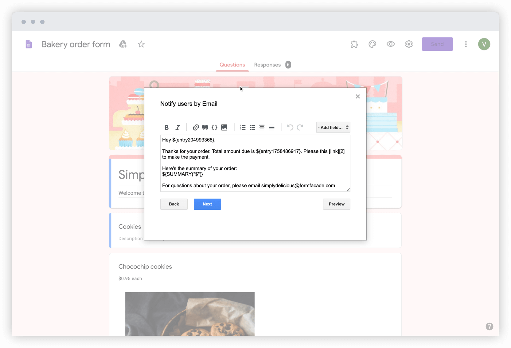 Send branded response receipts by adding your logo, personalizing the message and formatting the text