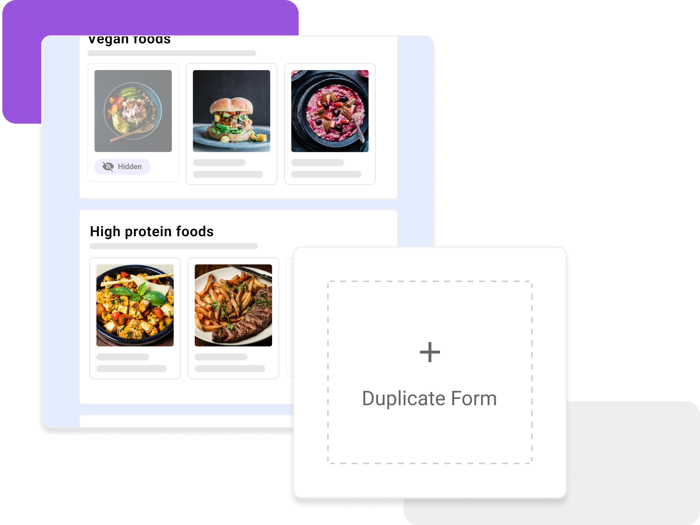 Manage weekly order forms