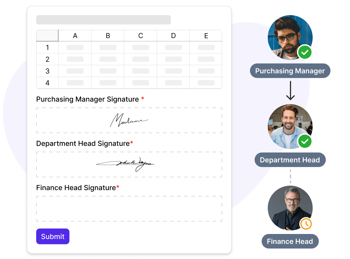 Signature approval workflow